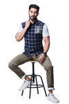 Checks & Solid Knit 100 % Cotton Short Sleeves Shirt