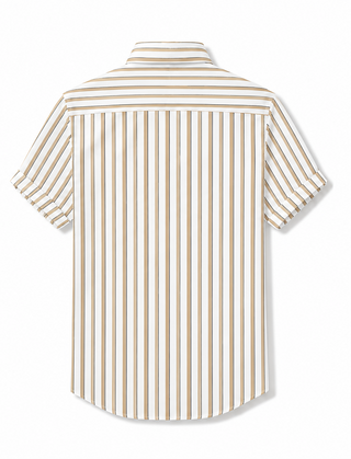 Men’s Stone & Twilight Striped Short Sleeve Casual Shirt
