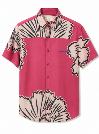 Men’s Floral Print Short Sleeve Casual Shirt