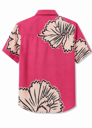 Men’s Floral Print Short Sleeve Casual Shirt
