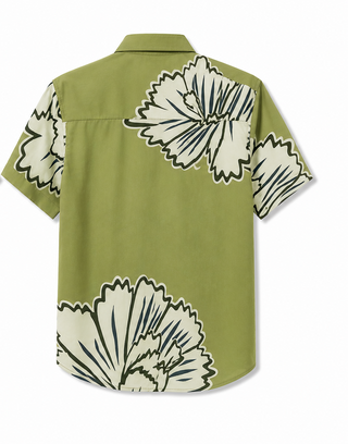 Men’s Floral Print Short Sleeve Casual Shirt