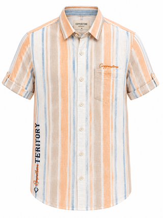Men's Short-Sleeve Striped Casual Shirt for Everyday Style