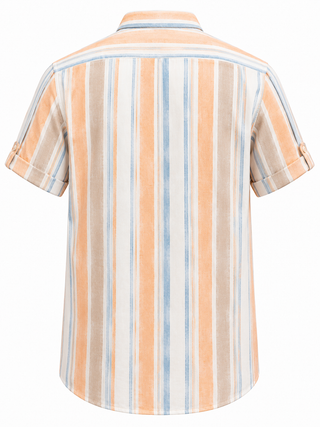 Men's Short-Sleeve Striped Casual Shirt for Everyday Style