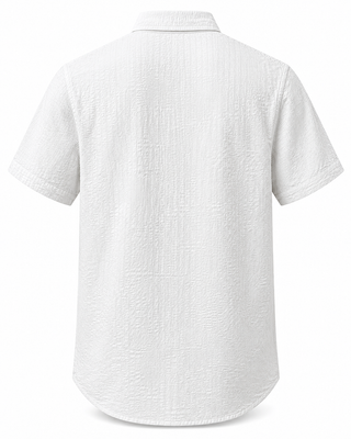 Men’s Floral Embroidered Short Sleeve Casual Shirt