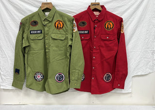 Men’s Utility Embroidered Patch Full Sleeve Shirt
