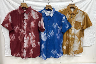 Men’s Abstract Brushstroke Print Short Sleeve Shirt