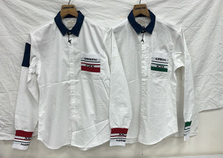 Men’s White Sporty Contrast Full Sleeve Casual Shirt