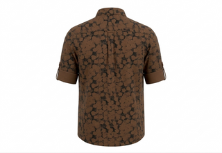 Men’s Honeycomb Pattern Printed Casual Shirt