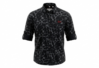 Men’s Honeycomb Pattern Printed Casual Shirt