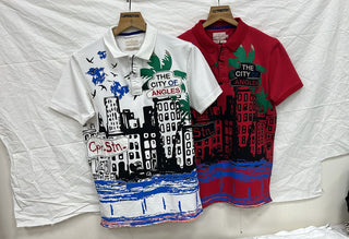 Men’s City of Angels Graphic Print Polo T-Shirt