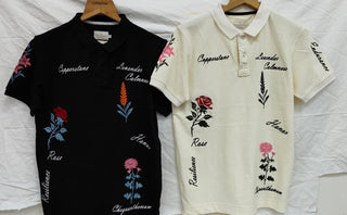 Men’s Floral Embroidered Graphic Polo T-Shirt
