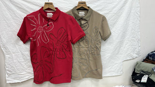 Men’s Floral Embroidered Short Sleeve Polo T-Shirt