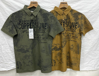 Men’s Vintage Outdoor Graphic Print Polo T-Shirt