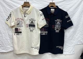 Men’s Abstract Brushstroke Graphic Polo T-Shirt