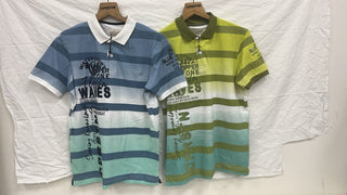 Men’s Water Sports Striped Graphic Polo T-Shirt