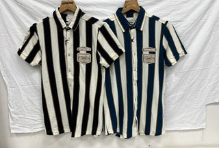 Men’s American Classic Striped Patch Short Sleeve Shirt