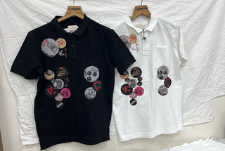 Men’s Multi Badge Graphic Print Polo T-Shirt