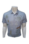 100% COTTON SHORT SLEEVE EMBROIDERY SHIRT