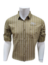MEN'S OLIVE GREEN STRIPED CASUAL SHIRT