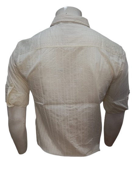 MEN'S WHITE STRIPED CASUAL SHIRT