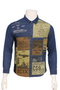 MEN'S PRINTED PATCHWORK DENIM SHIRT