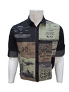 MEN'S PRINTED PATCHWORK DENIM SHIRT