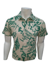 MEN’S FOREST GREEN LEAF PRINT CASUAL SHIRT