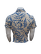 MEN’S COBALT BLUE LEAF PRINT CASUAL SHIRT