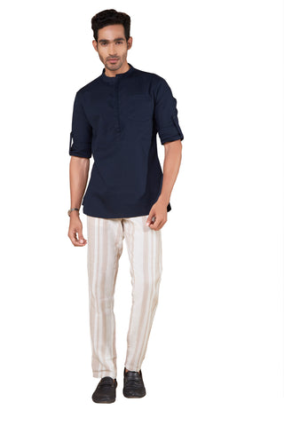 100% Cotton Navy Kurta