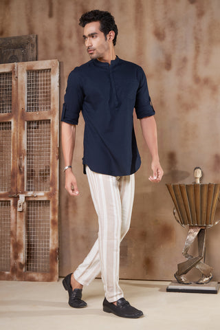 100% Cotton Navy Kurta