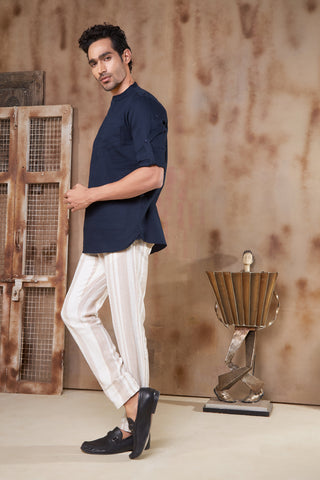 100% Cotton Navy Kurta