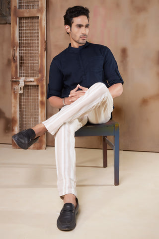 100% Cotton Navy Kurta