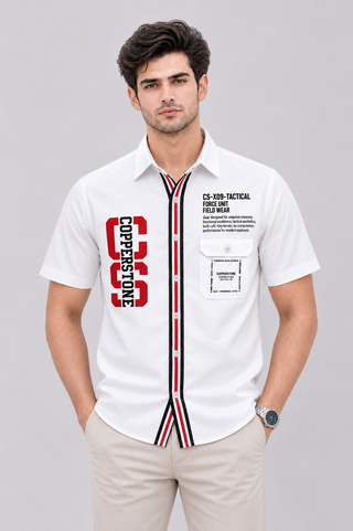 Men’s Graphic Print Short Sleeve Casual Shirt